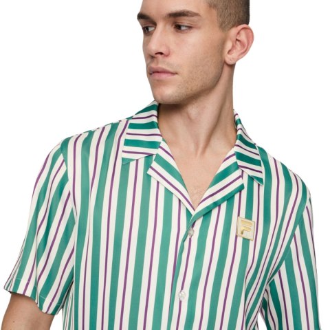 Koszula męska Fila Lastro zielono-kremowa FAM0926 13382 Fila