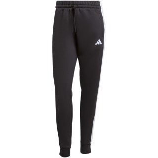 Spodnie damskie adidas Essentials 3-Stripes Fleece Slim czarno-białe JX2543 Adidas