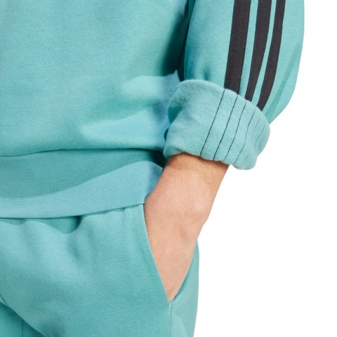 Bluza męska adidas Essentials 3-Stripes Fleece turkusowa JX0701 Adidas