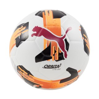 Piłka nożna Puma Orbita 5 Fusion Lite 350g biało-pomarańczowa 84332 01 Puma