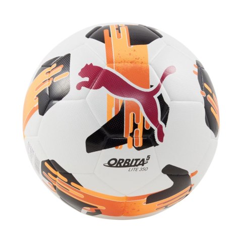 Piłka nożna Puma Orbita 5 Fusion Lite 350g biało-pomarańczowa 84332 01 Puma