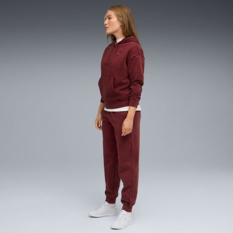 Bluza damska Puma ESS Elevated Relaxed Wash Hoodie bordowa 688103 96 Puma