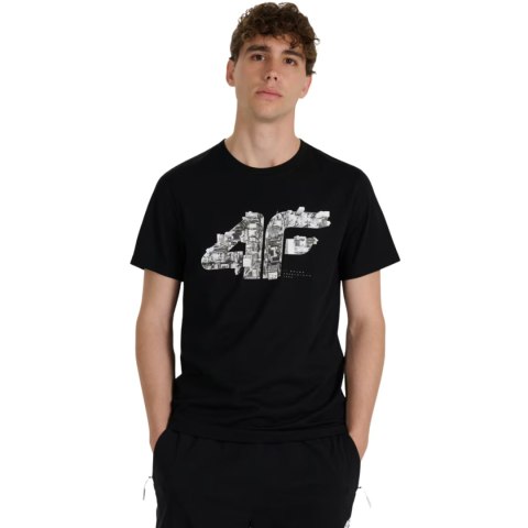 Koszulka męska 4F M3132 głęboka czerń 4FWAW25TTSHM3132 20S 4F