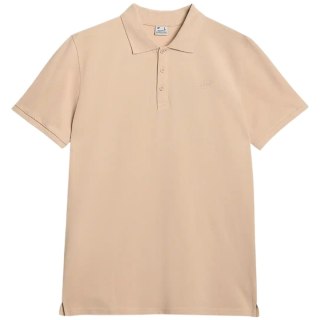 Koszulka męska polo 4F M555 beżowa 4FWAW25TPTSM555 83S 4F