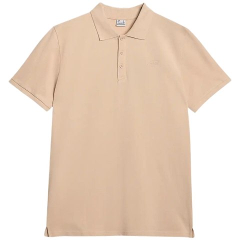 Koszulka męska polo 4F M555 beżowa 4FWAW25TPTSM555 83S 4F