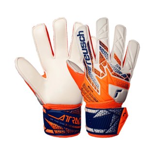 Rękawice bramkarskie Reusch Attrakt Solid Junior biało-pomarańczowo-niebieskie 5572516 2500 Reusch