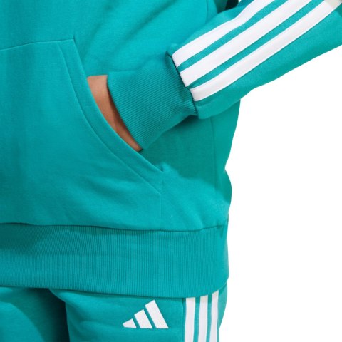 Bluza dla dzieci adidas 3 Stripes Fleece Hoodie 225 turkusowa JN2417 Adidas