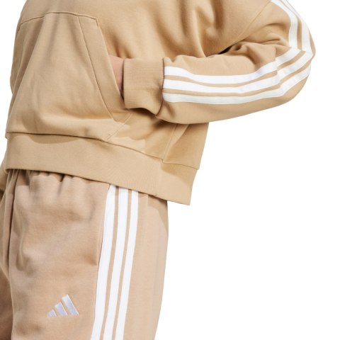 Bluza damska Essentials 3-Stripes French Terry Hoodie Quarter Zip beżowa JX7676 Adidas