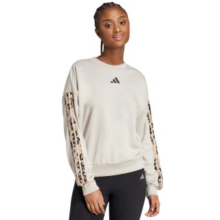 Bluza damska adidas Animal Print 3-Stripes French Terry Sweatshirt kremowa JM1836 Adidas