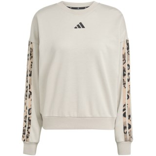 Bluza damska adidas Animal Print 3-Stripes French Terry Sweatshirt kremowa JM1836 Adidas