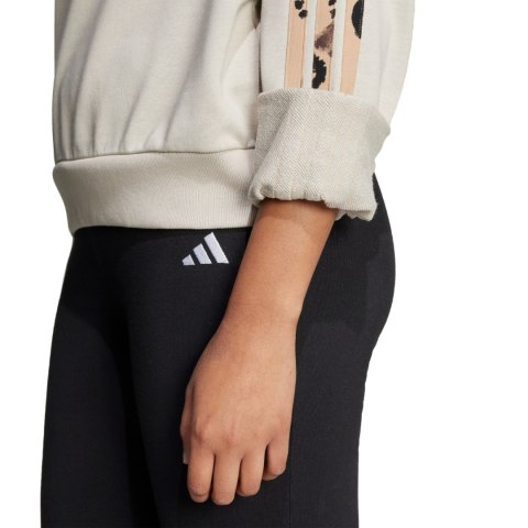 Bluza damska adidas Animal Print 3-Stripes French Terry Sweatshirt kremowa JM1836 Adidas