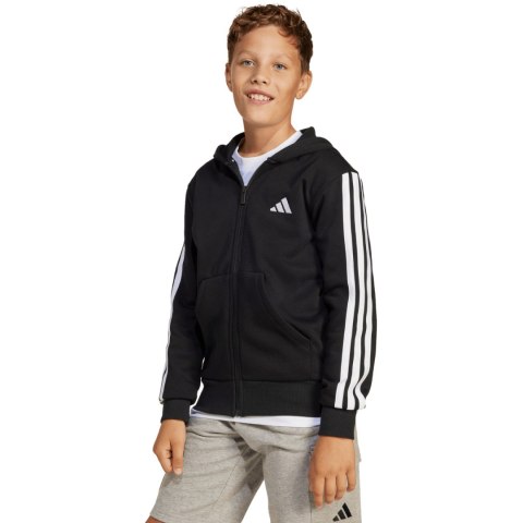 Bluza dla dzieci adidas Essentials Full-Zip czarno-biała JD6494 Adidas