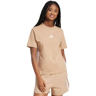 Koszulka damska adidas Essentials 3-Stripes Cotton beżowa JX7616 Adidas