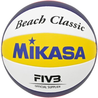 Piłka siatkowa plażowa Mikasa Beach Classic biało-żółto-niebieska BV551C-WYBR Mikasa