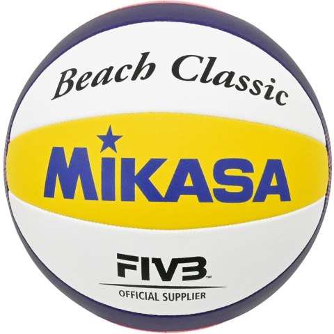 Piłka siatkowa plażowa Mikasa Beach Classic biało-żółto-niebieska BV551C-WYBR Mikasa