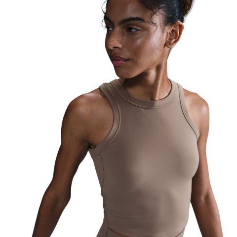 Koszulka damska Nike Dri-Fit One Fitted Crop beżowa FN2806 233 Nike