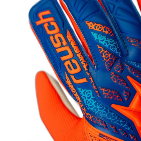 Rękawice bramkarskie Reusch Attrakt Starter Solid Junior pomarańczowo-niebieskie 5572514 2290 Reusch