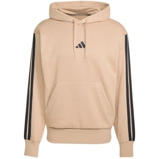 Bluza męska adidas Essentials 3-Stripes Fleece Hoodie beżowa JX0695 Adidas