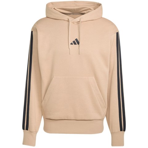 Bluza męska adidas Essentials 3-Stripes Fleece Hoodie beżowa JX0695 Adidas
