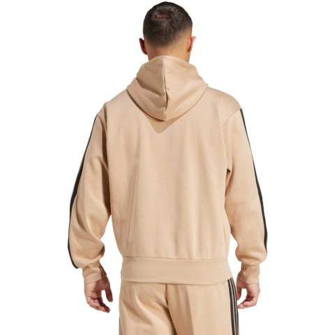Bluza męska adidas Essentials 3-Stripes Fleece Hoodie beżowa JX0695 Adidas