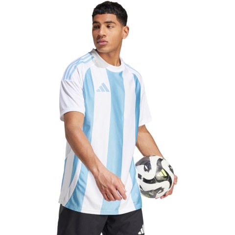 Koszulka męska adidas Striped 24 Jersey biało-błękitna IW4555 Adidas teamwear