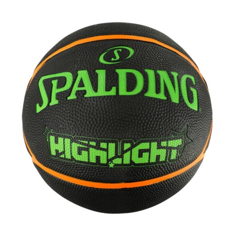 Piłka do koszykówki Spalding Highlight czarno-zielono-pomarańczowa 84354Z Spalding