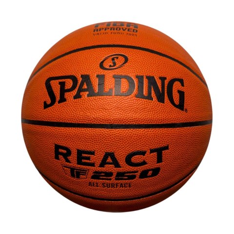 Piłka do koszykówki Spalding React TF-250 Logo Fiba pomarańczowa 76968Z Spalding